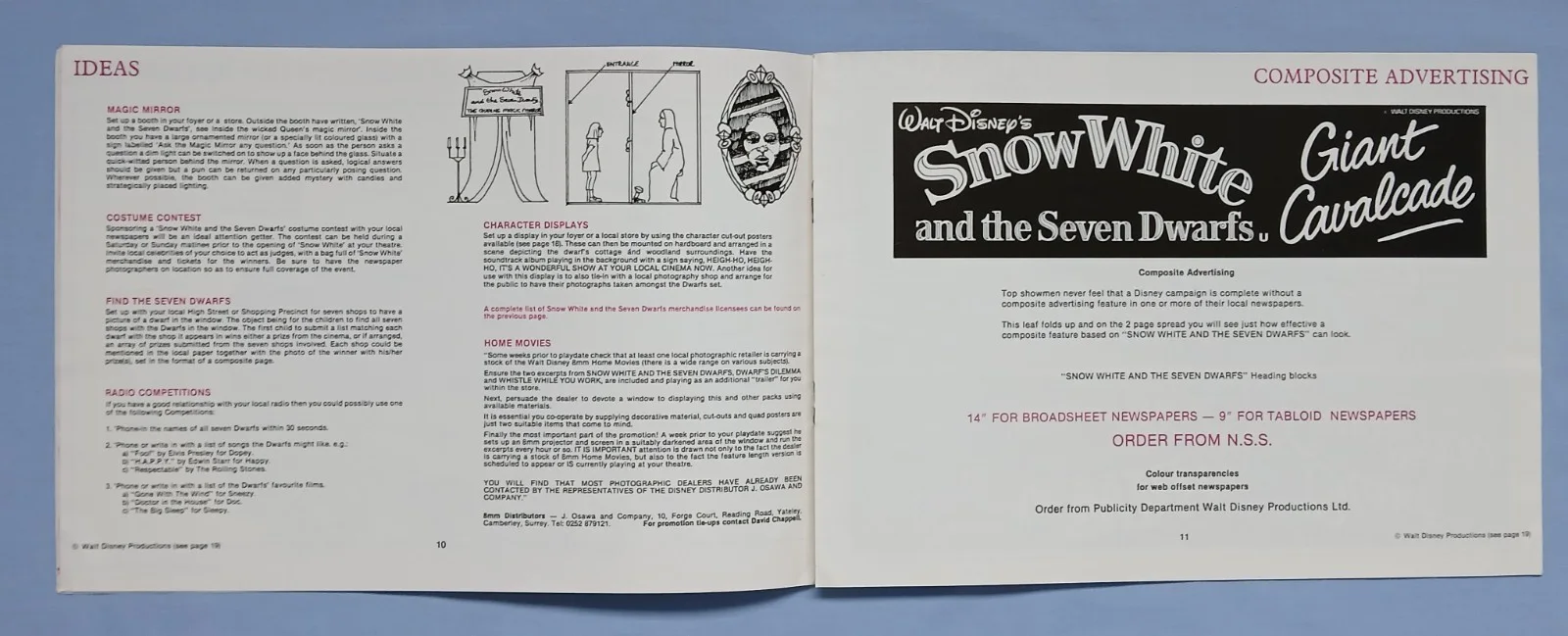 SNOW WHITE AND THE SEVEN DWARFS (1937,RR1980) original UK Campaign Press Book, изображение 5