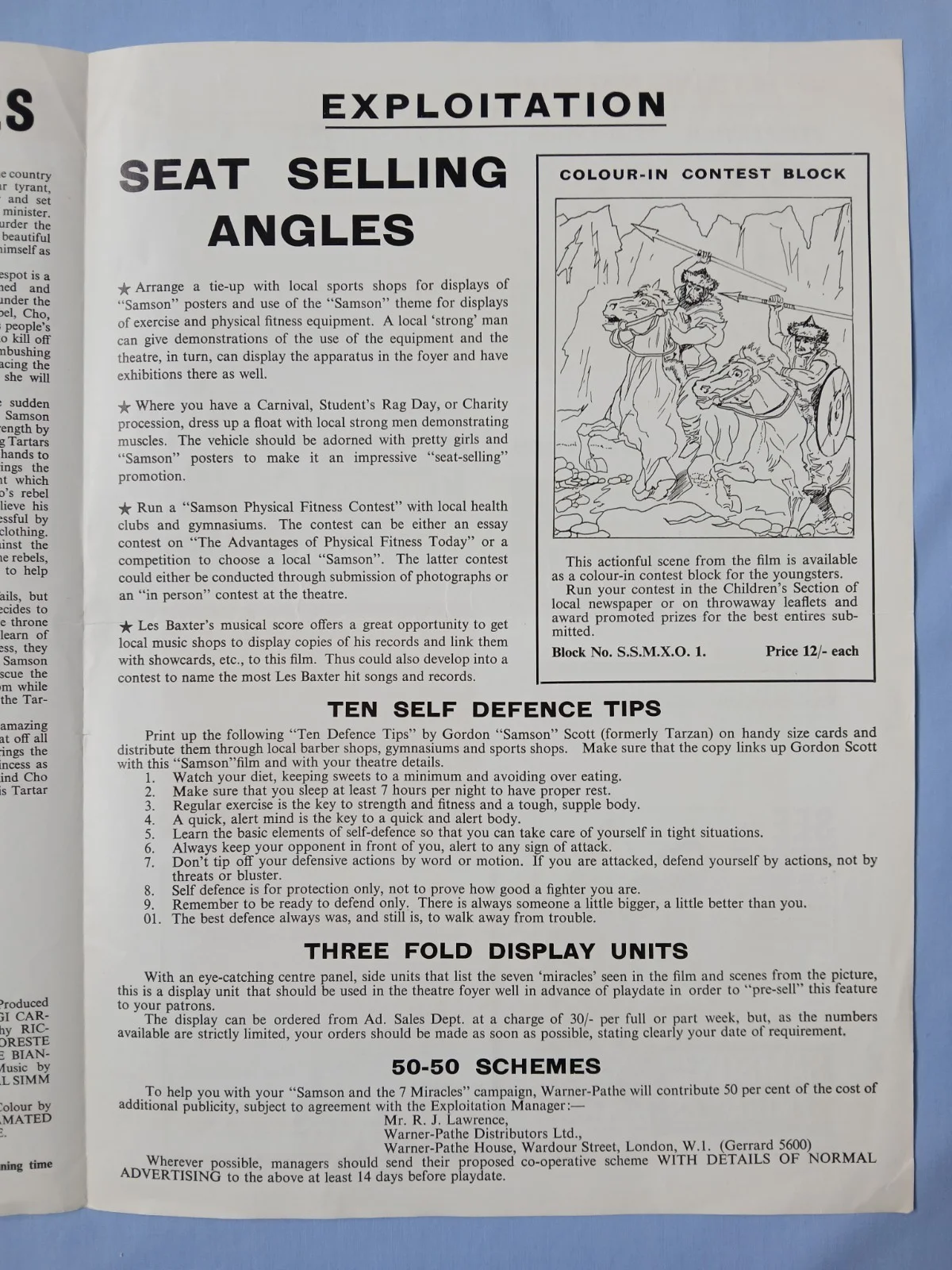 SAMSON AND THE 7 MIRACLES OF THE WORLD (1961) original UK Campaign Press Book, image 4