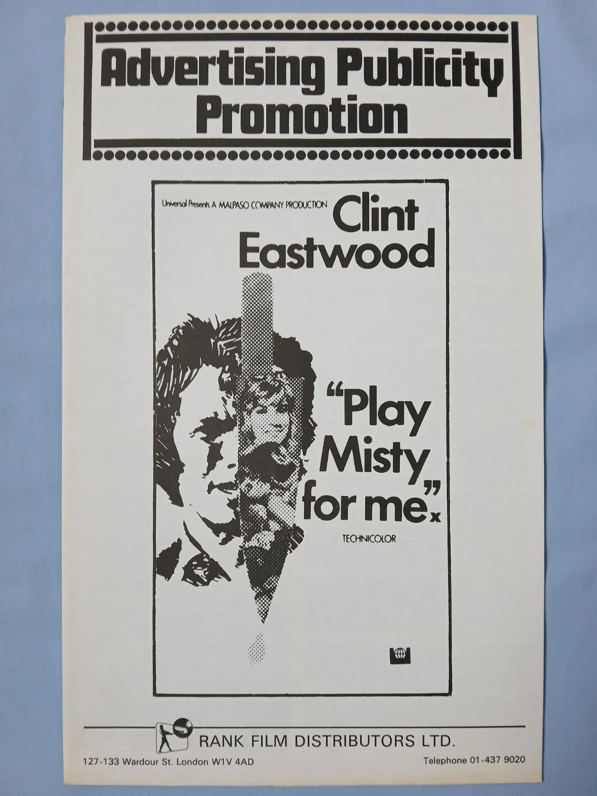 PLAY MISTY FOR ME (1971) rare orig UK Exhibitors Campaign Press Book - Eastwood, изображение 2