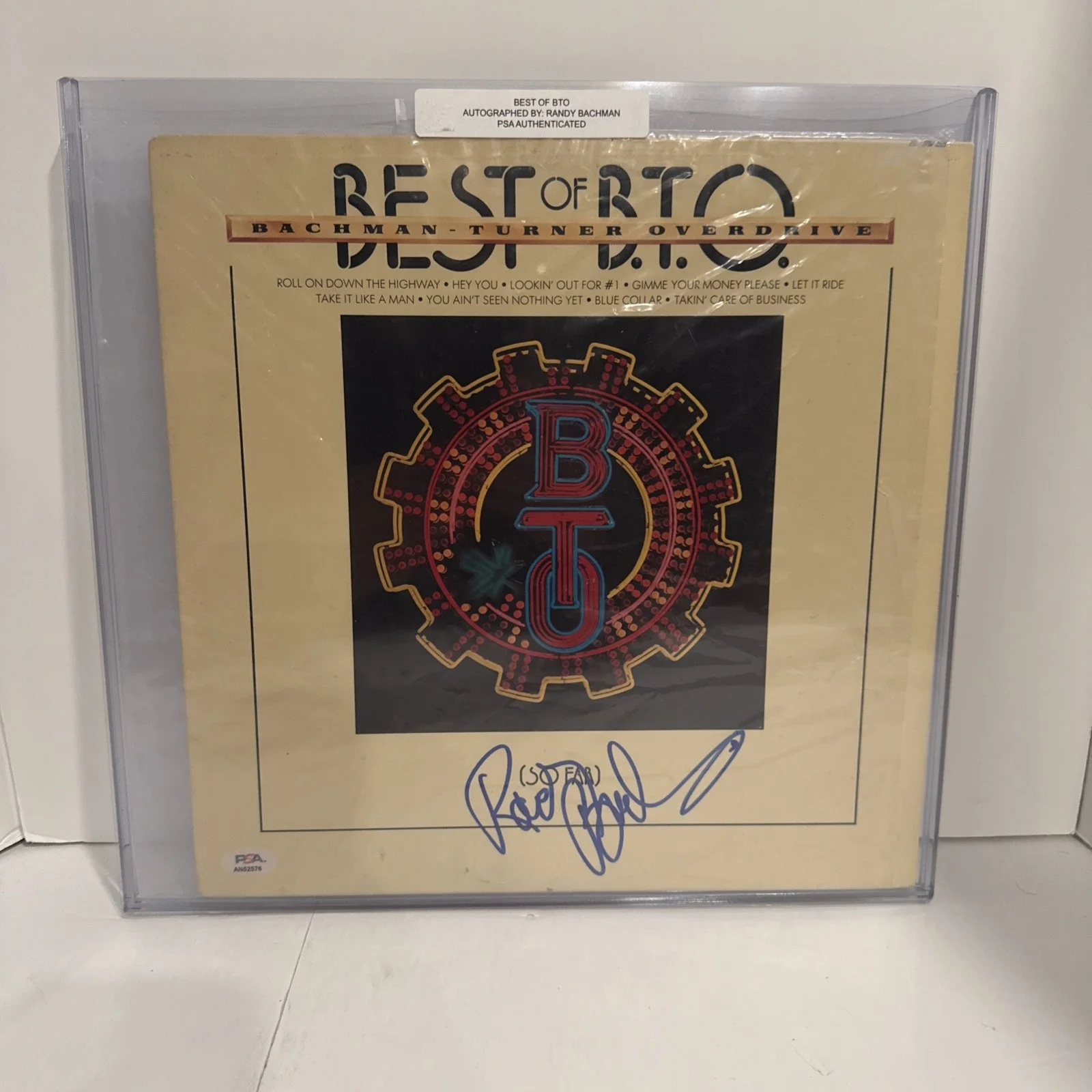 RANDY BACHMAN — RANDY BACHMAN- BTO AUTOGRAPHED VINYL PSA. COA . BIG CLEAN AUTO