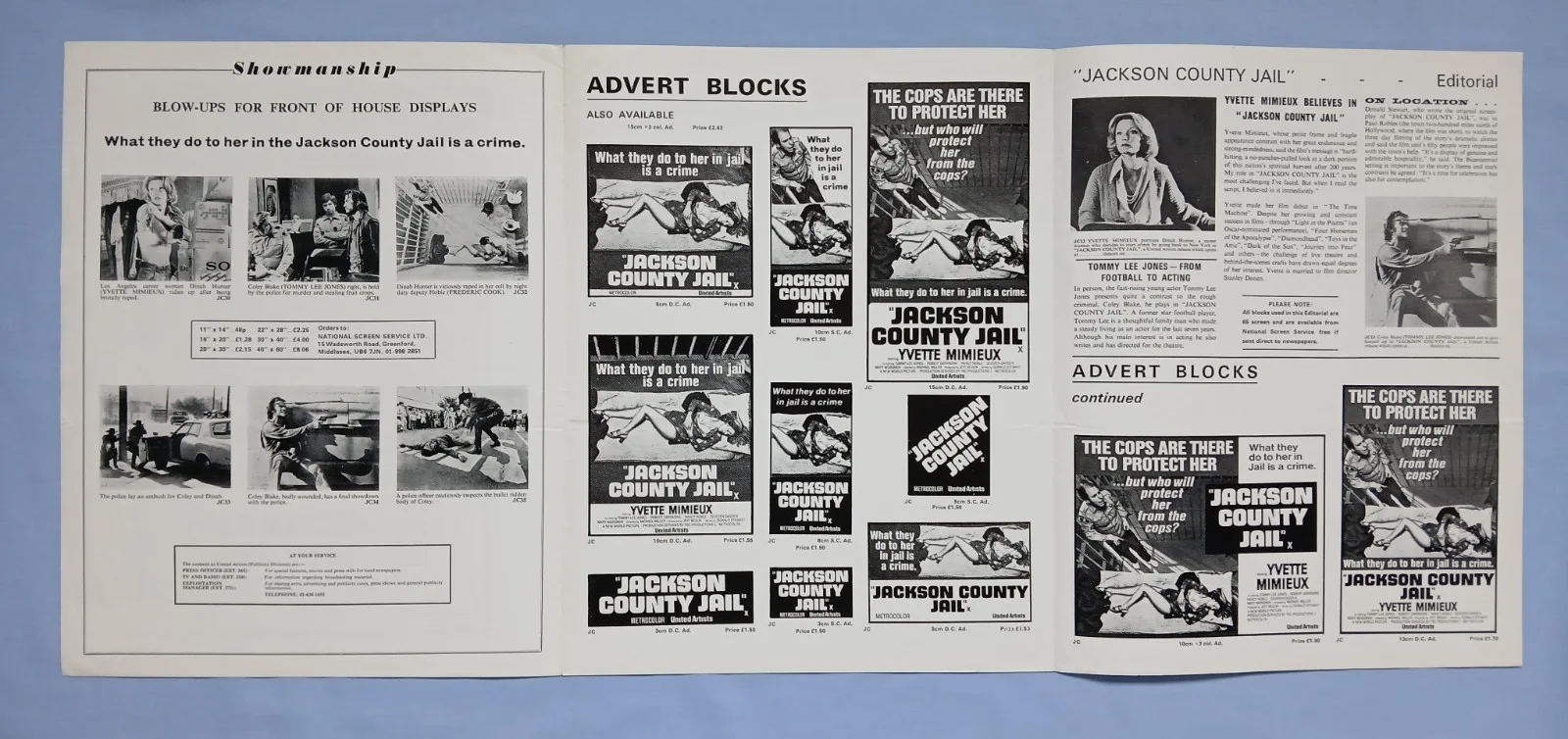JACKSON COUNTY JAIL (1976) original UK Campaign Press Book - Yvette Mimieux, image 4