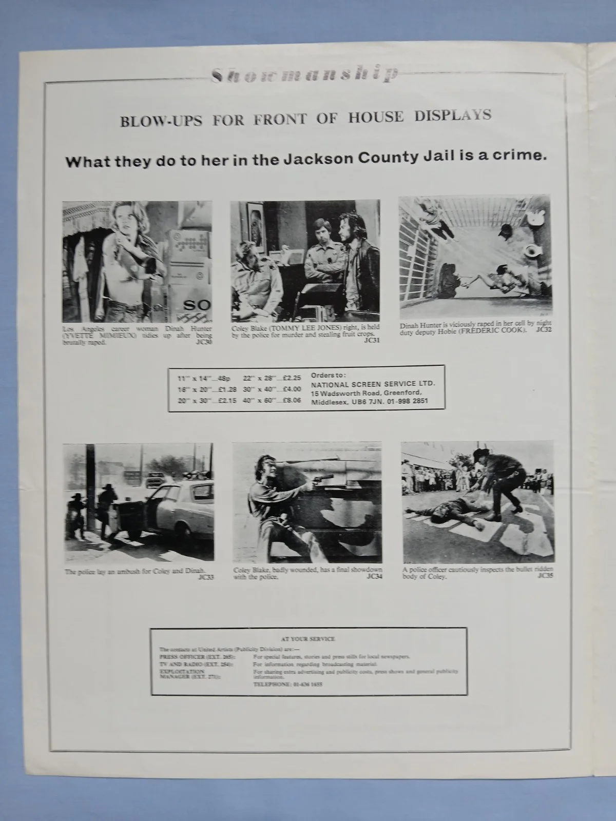 JACKSON COUNTY JAIL (1976) original UK Campaign Press Book - Yvette Mimieux, image 5