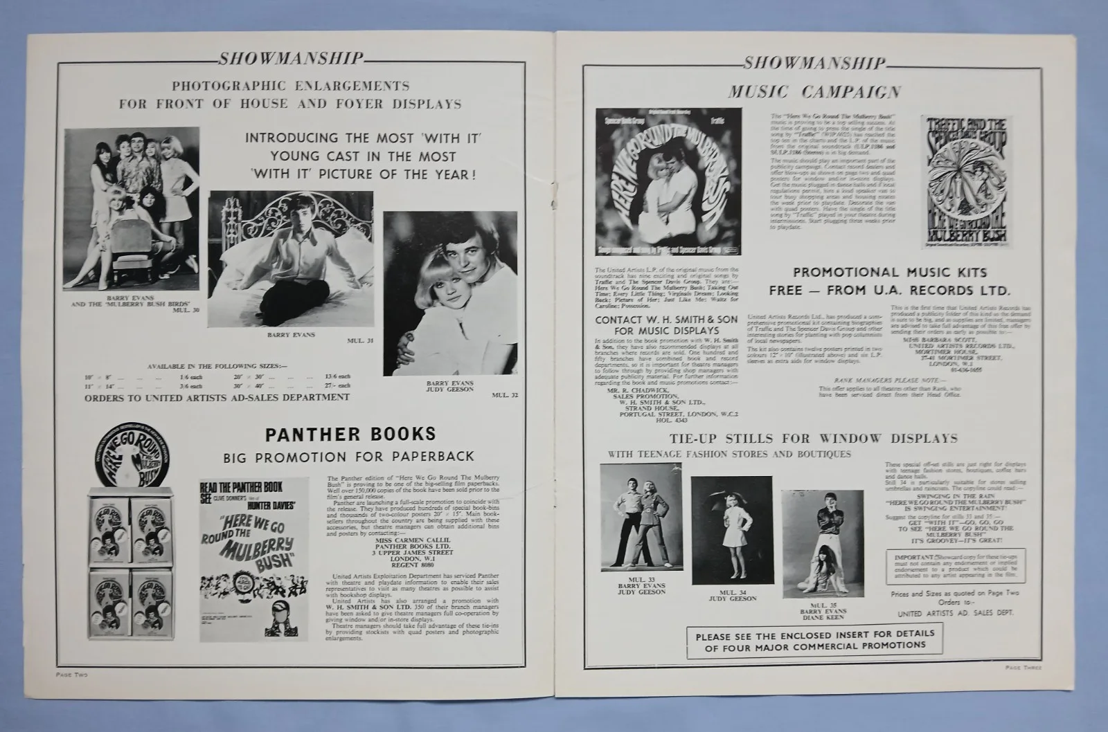 HERE WE GO ROUND THE MULBERRY BUSH (1968) rare original UK Campaign Press Book, изображение 2