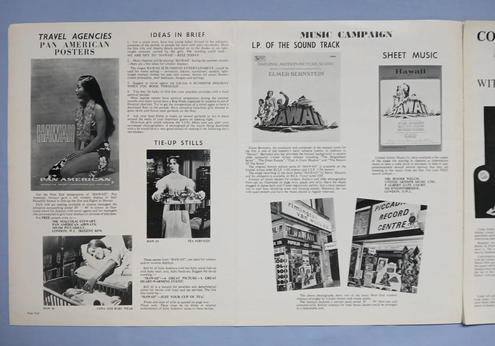 HAWAII (1966) original UK Campaign Press Book - Julie Andrews, Max Von Sydow, image 2