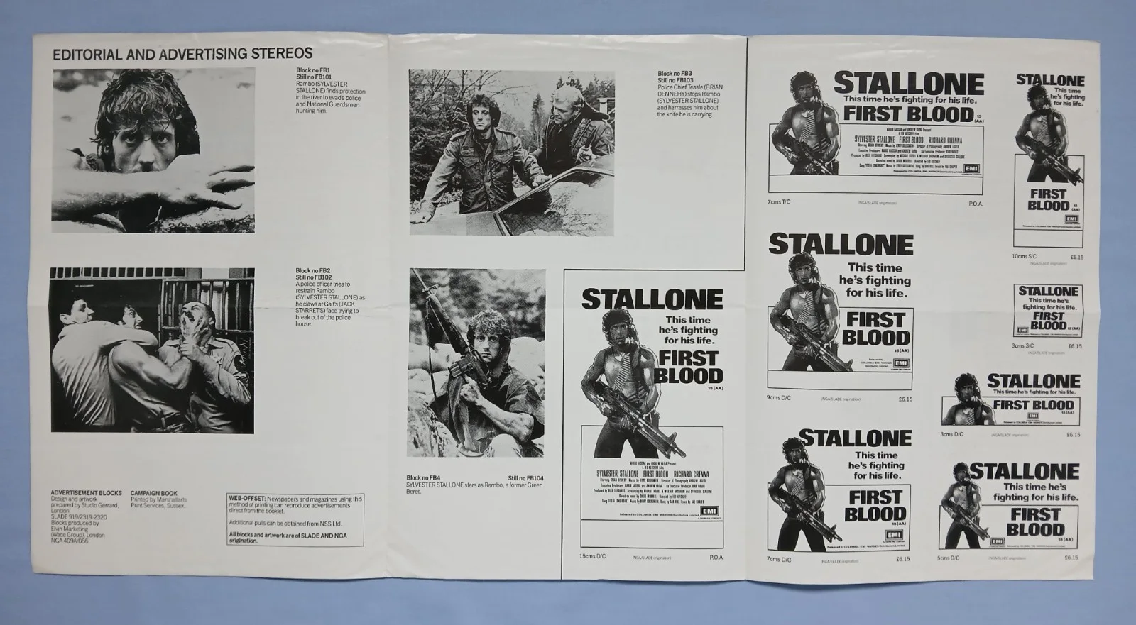 FIRST BLOOD (1982) original UK Exhibitors Campaign Press Book - Stallone Rambo, изображение 3
