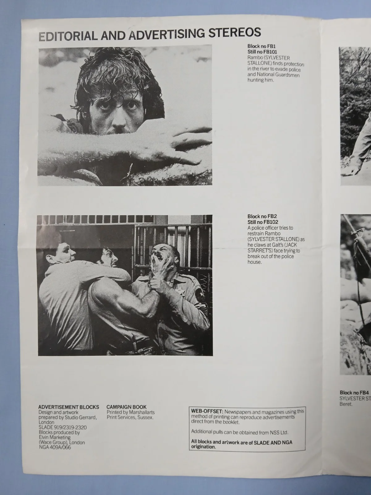 FIRST BLOOD (1982) original UK Exhibitors Campaign Press Book - Stallone Rambo, изображение 4