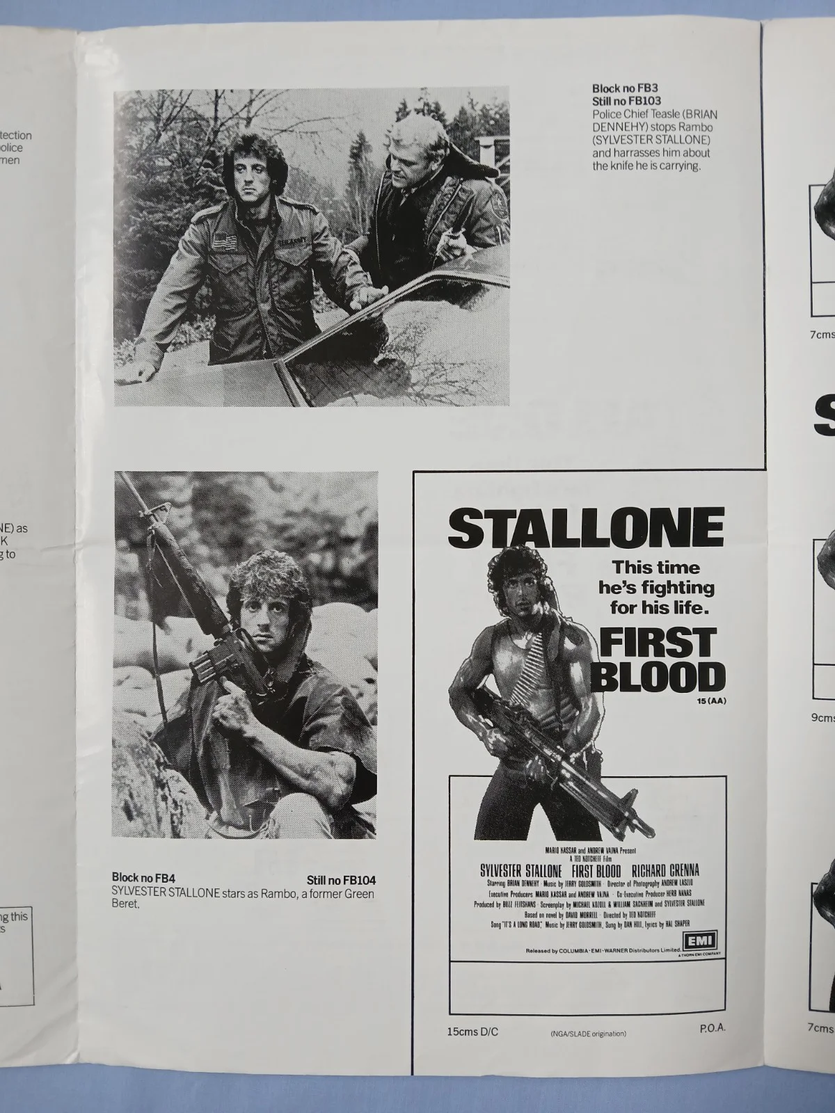 FIRST BLOOD (1982) original UK Exhibitors Campaign Press Book - Stallone Rambo, изображение 5