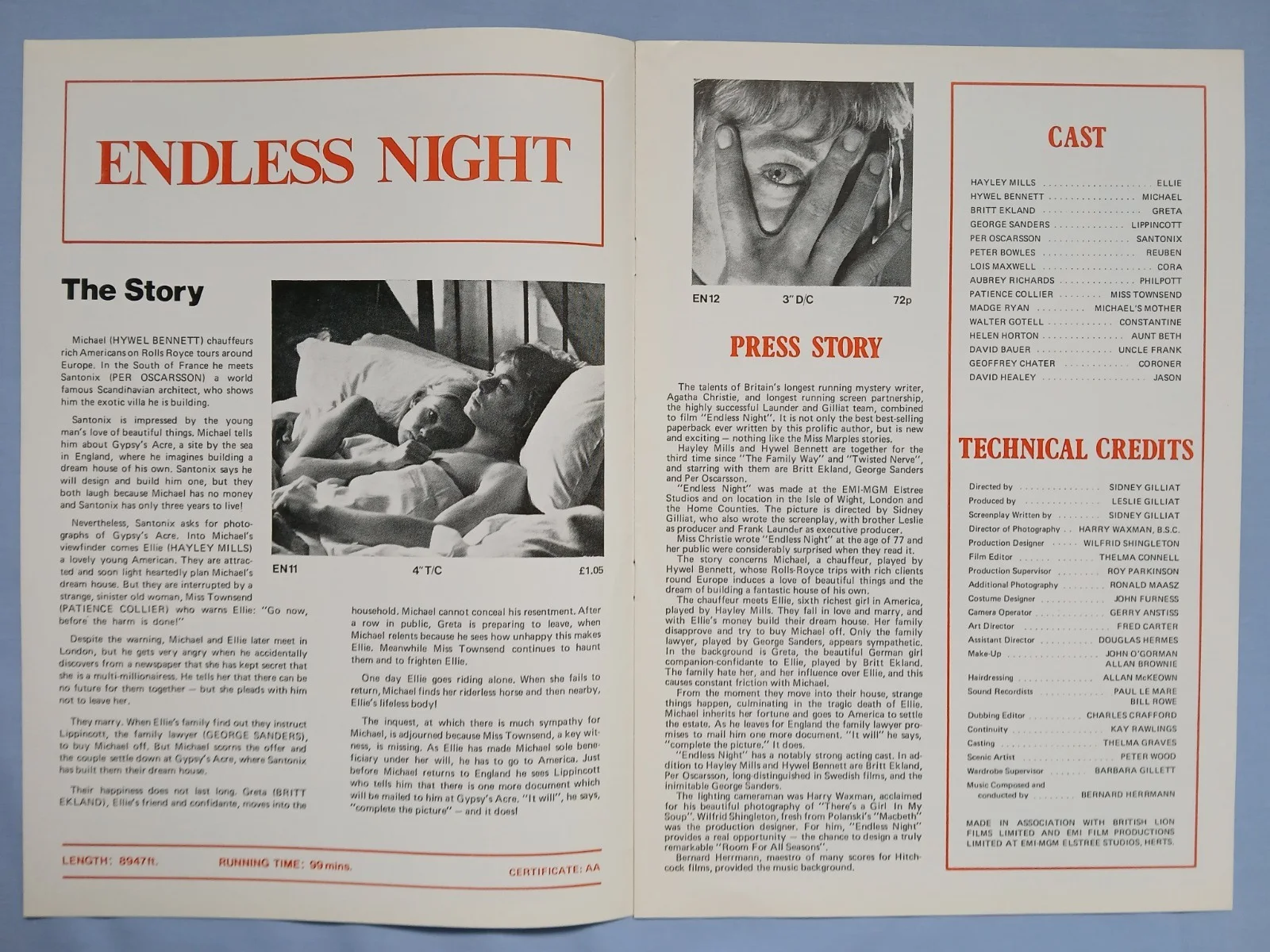 ENDLESS NIGHT (1972)rare orig UK Exhibitors Campaign Press Book -AGATHA CHRISTIE, image 2