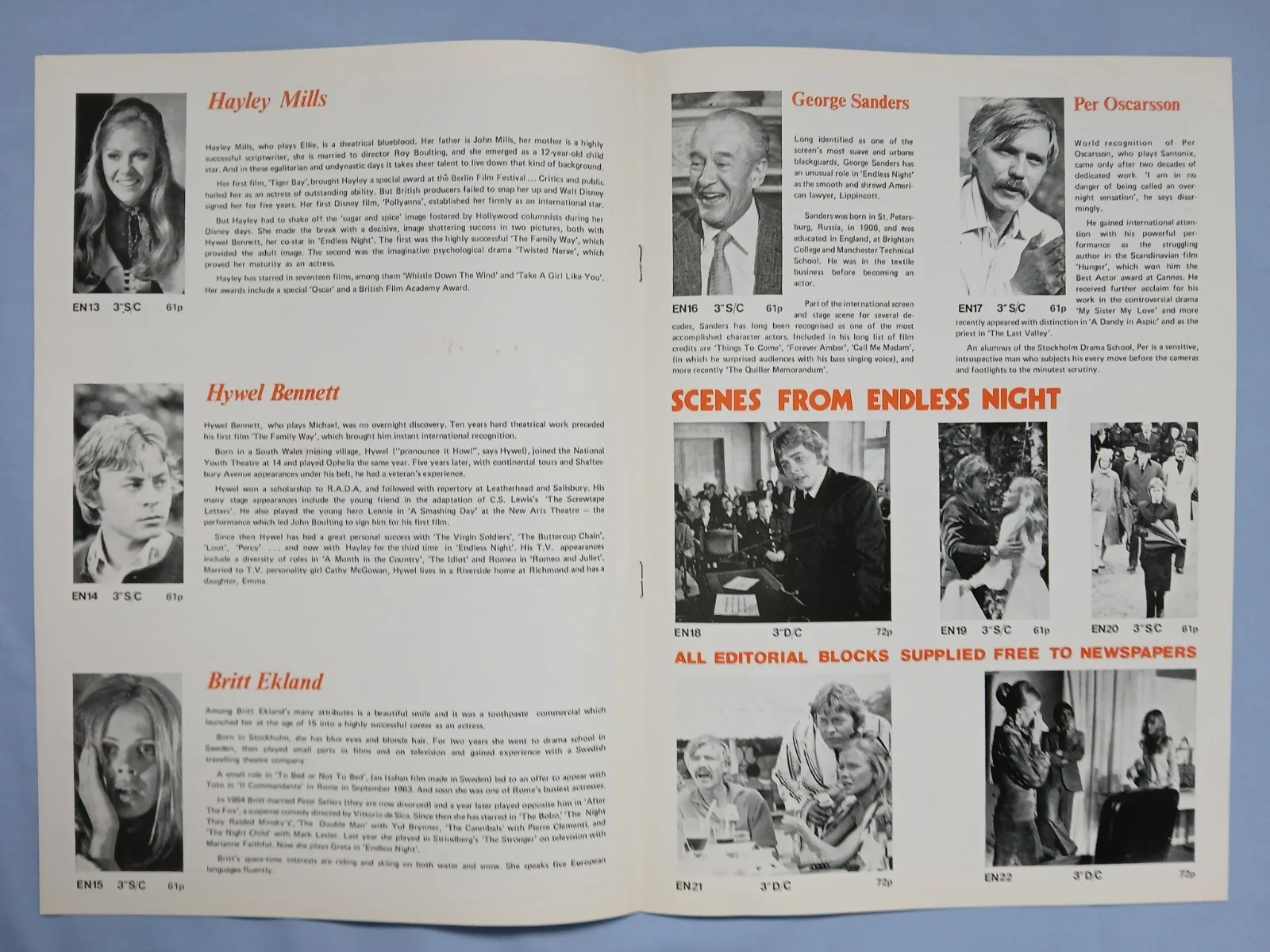 ENDLESS NIGHT (1972)rare orig UK Exhibitors Campaign Press Book -AGATHA CHRISTIE, image 3