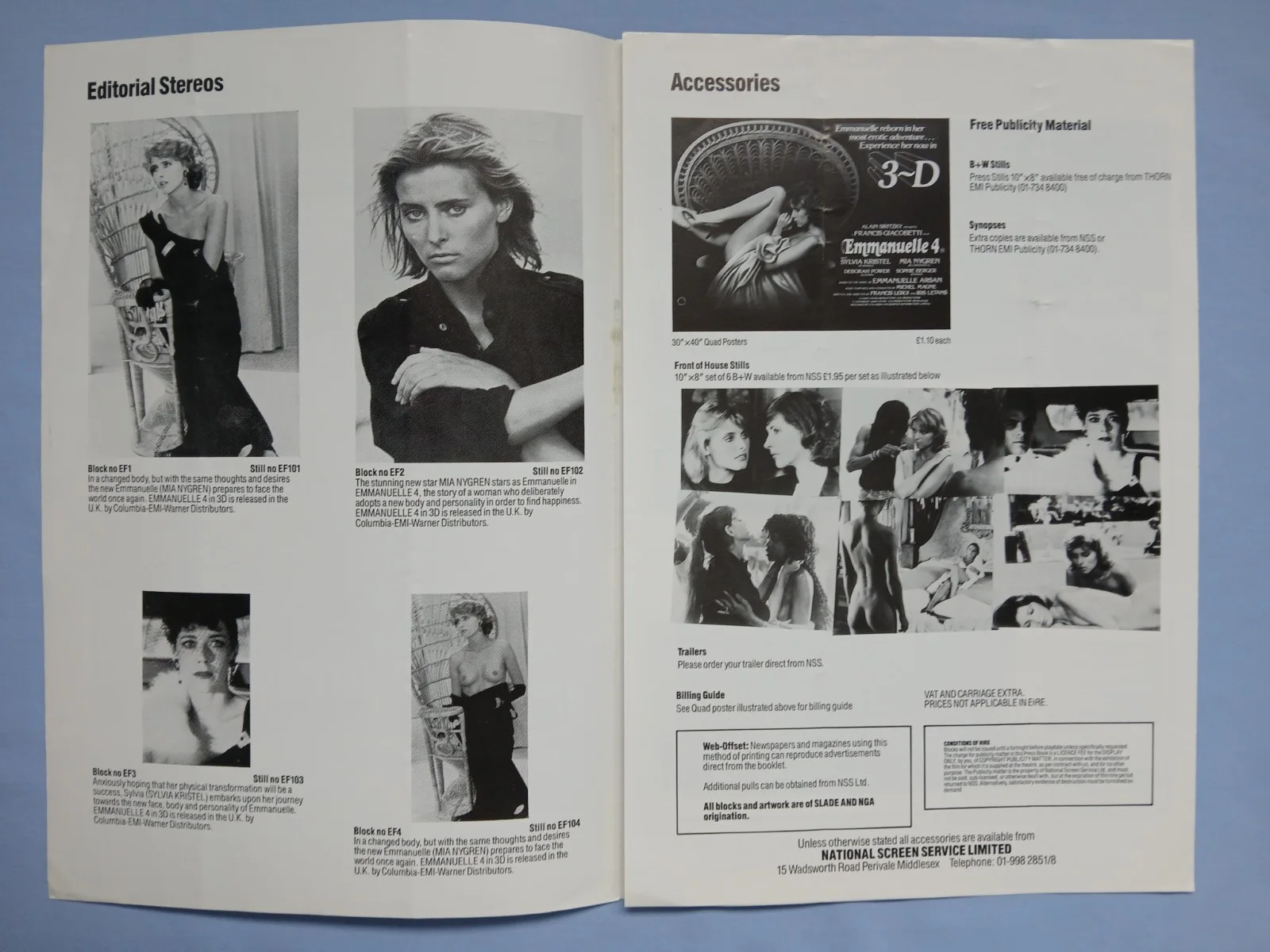 EMMANUELLE 4 (1984) original UK Campaign Press Book - Sylvia Kristel, Mia Nygren, изображение 2