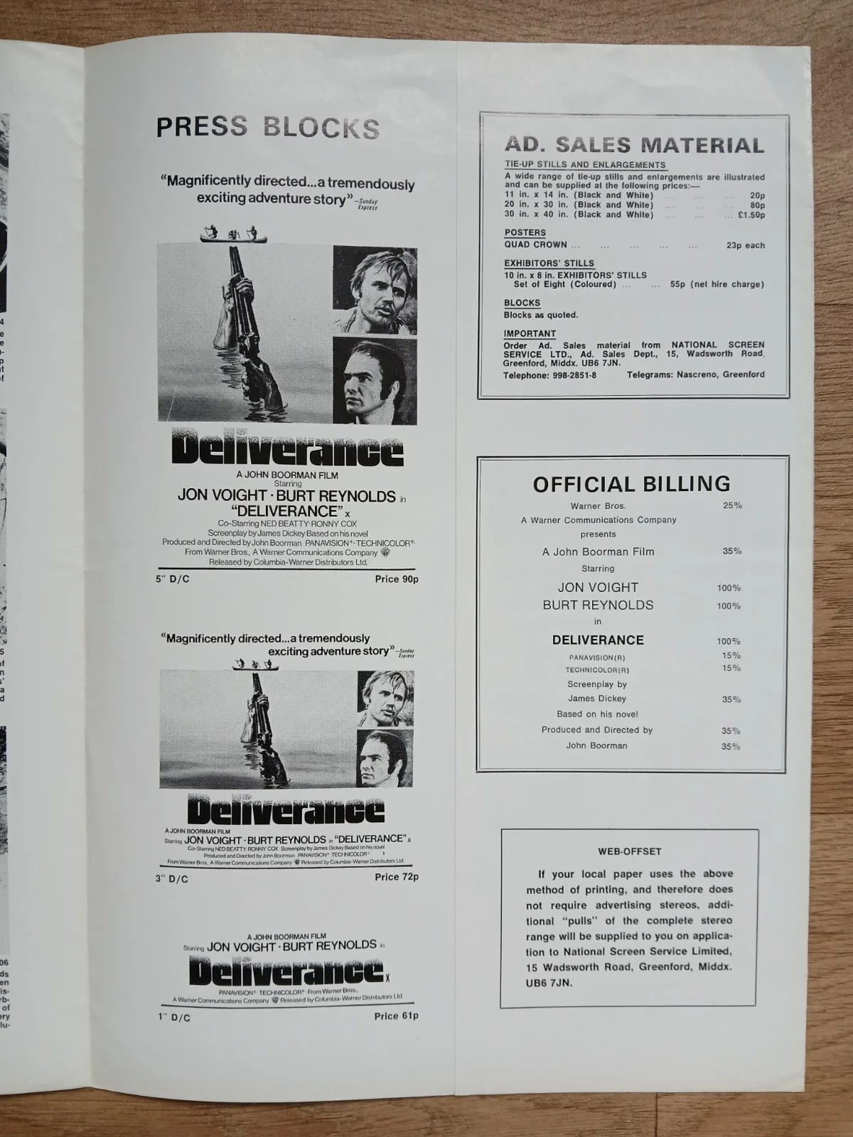 DELIVERANCE (1972) original UK Campaign Press Book - Jon Voight, Burt Reynolds, image 5