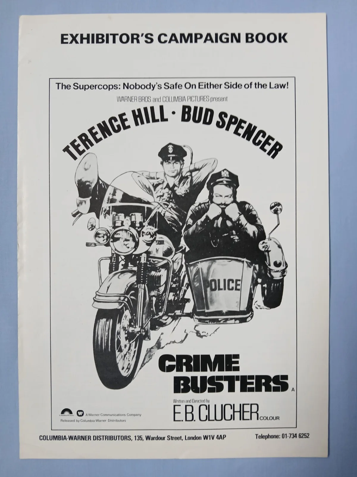 CRIMEBUSTERS (1977) rare original UK Campaign Press Book - Terence Hill, изображение 2