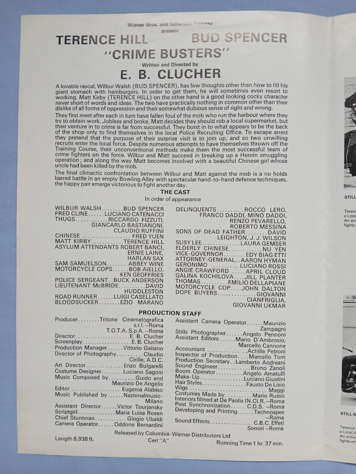 CRIMEBUSTERS (1977) rare original UK Campaign Press Book - Terence Hill, изображение 4