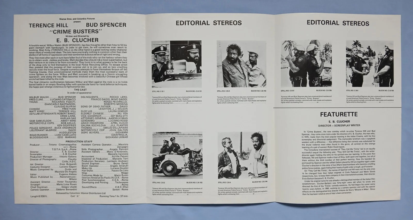 CRIMEBUSTERS (1977) rare original UK Campaign Press Book - Terence Hill, изображение 5