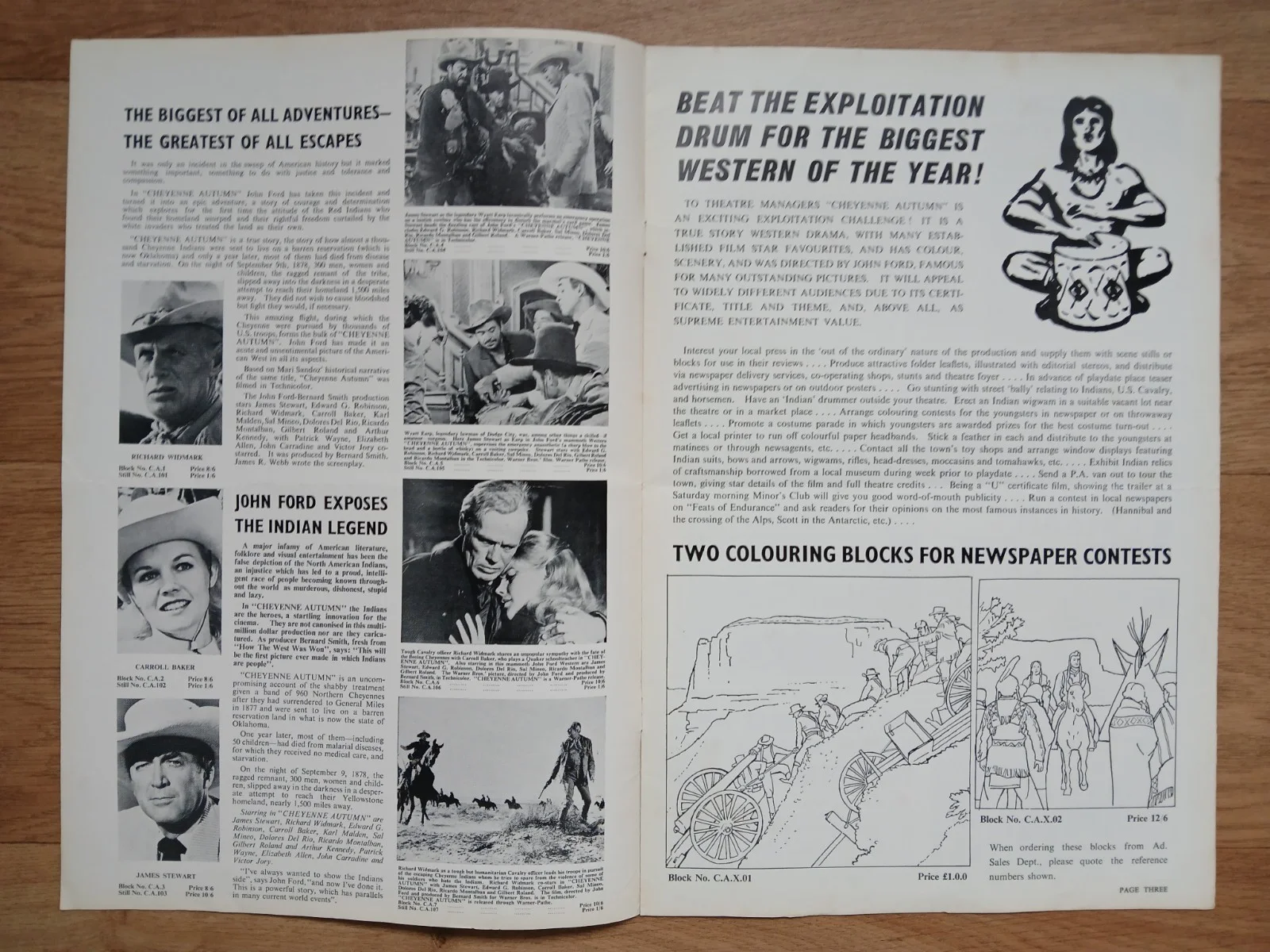 CHEYENNE AUTUMN (1964)rare original UK Exhibitors Campaign Press Book -John Ford, изображение 2