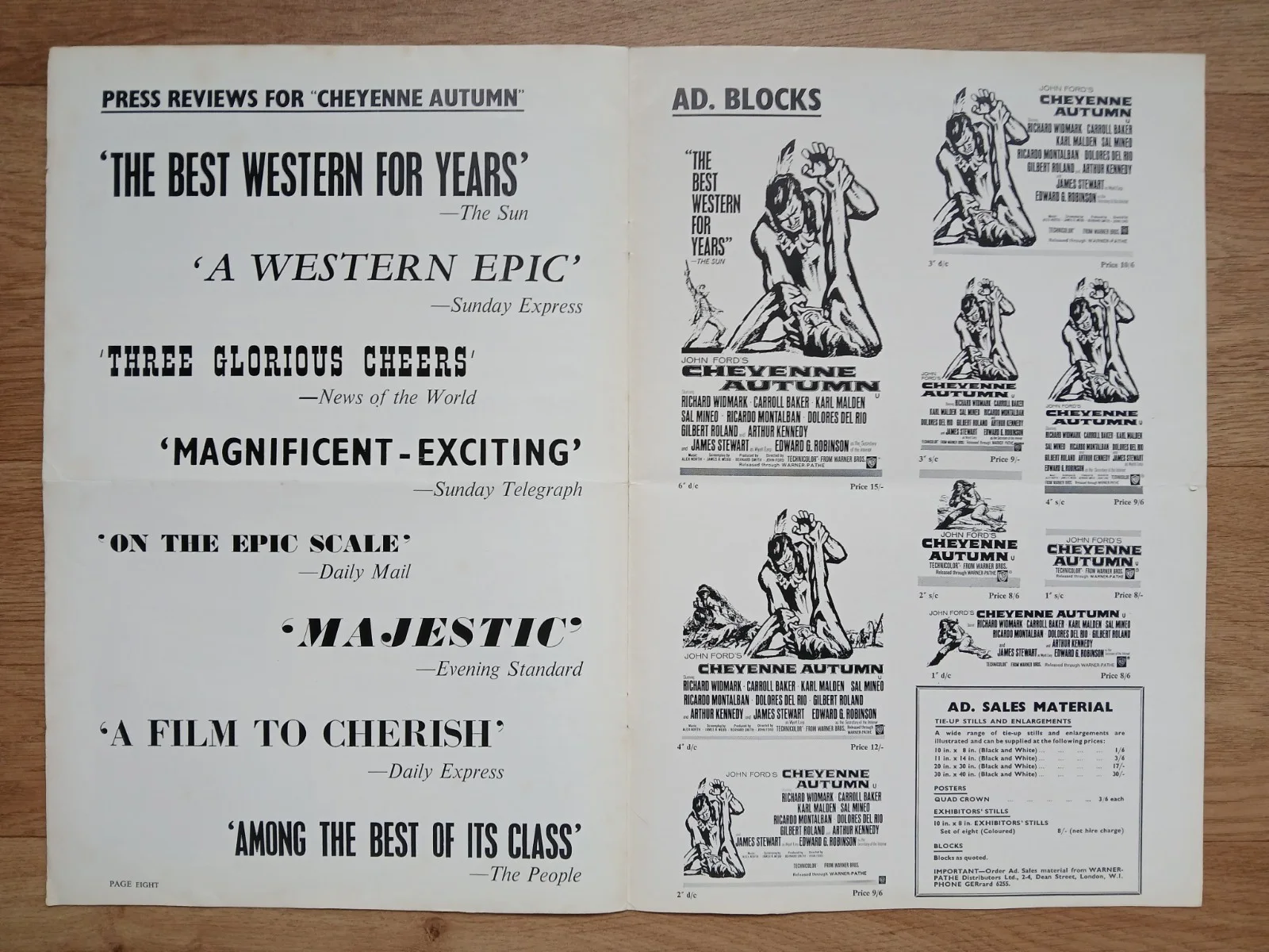CHEYENNE AUTUMN (1964)rare original UK Exhibitors Campaign Press Book -John Ford, изображение 5
