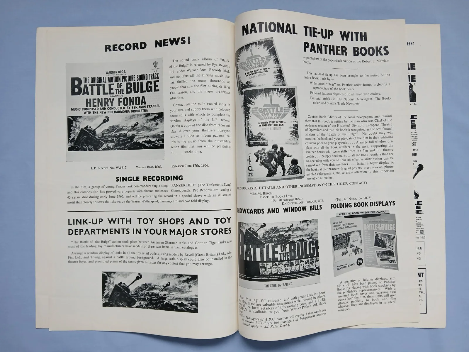 BATTLE OF THE BULGE (1965) rare original UK Exhibitors Campaign Press Book, изображение 4