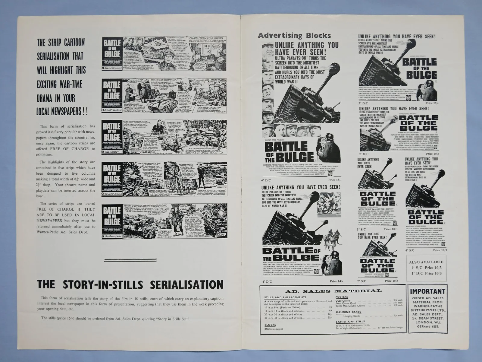 BATTLE OF THE BULGE (1965) rare original UK Exhibitors Campaign Press Book, изображение 5