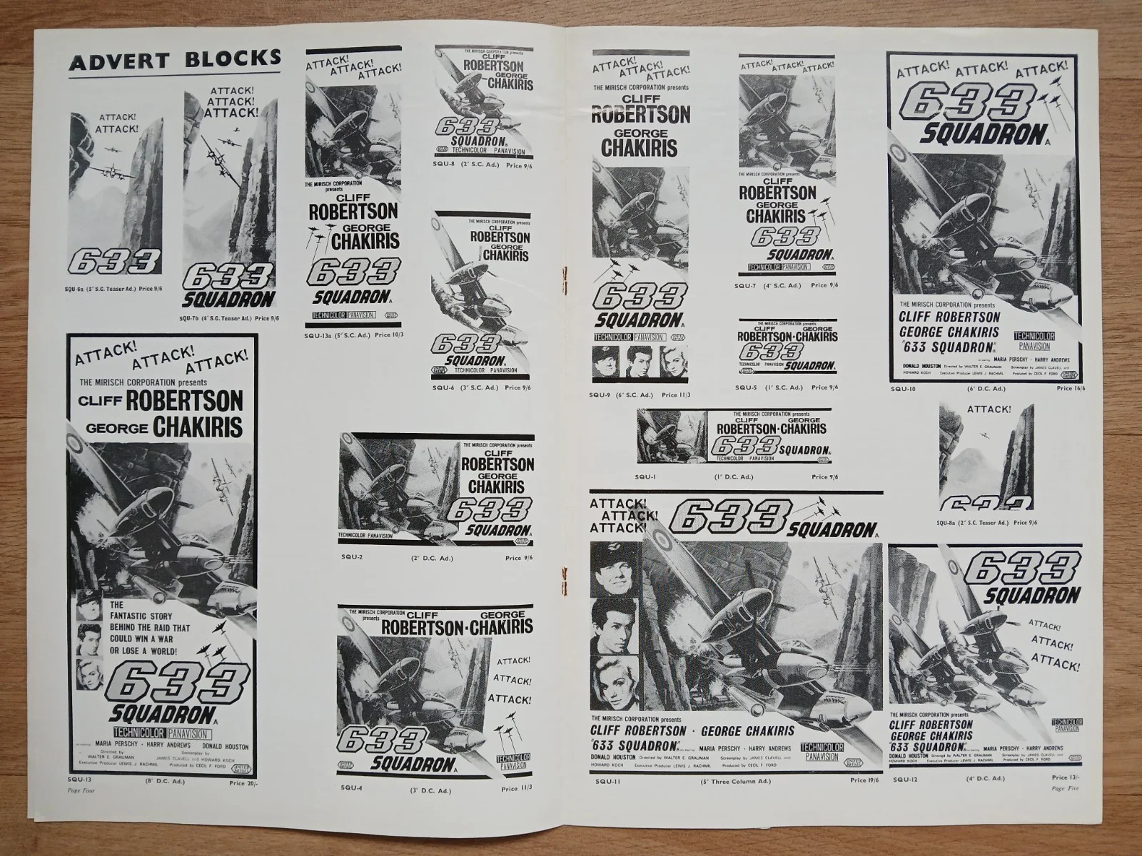 633 SQUADRON (1964) rare orig UK Exhibitors Campaign Press Book - RAF Mosquito, изображение 3