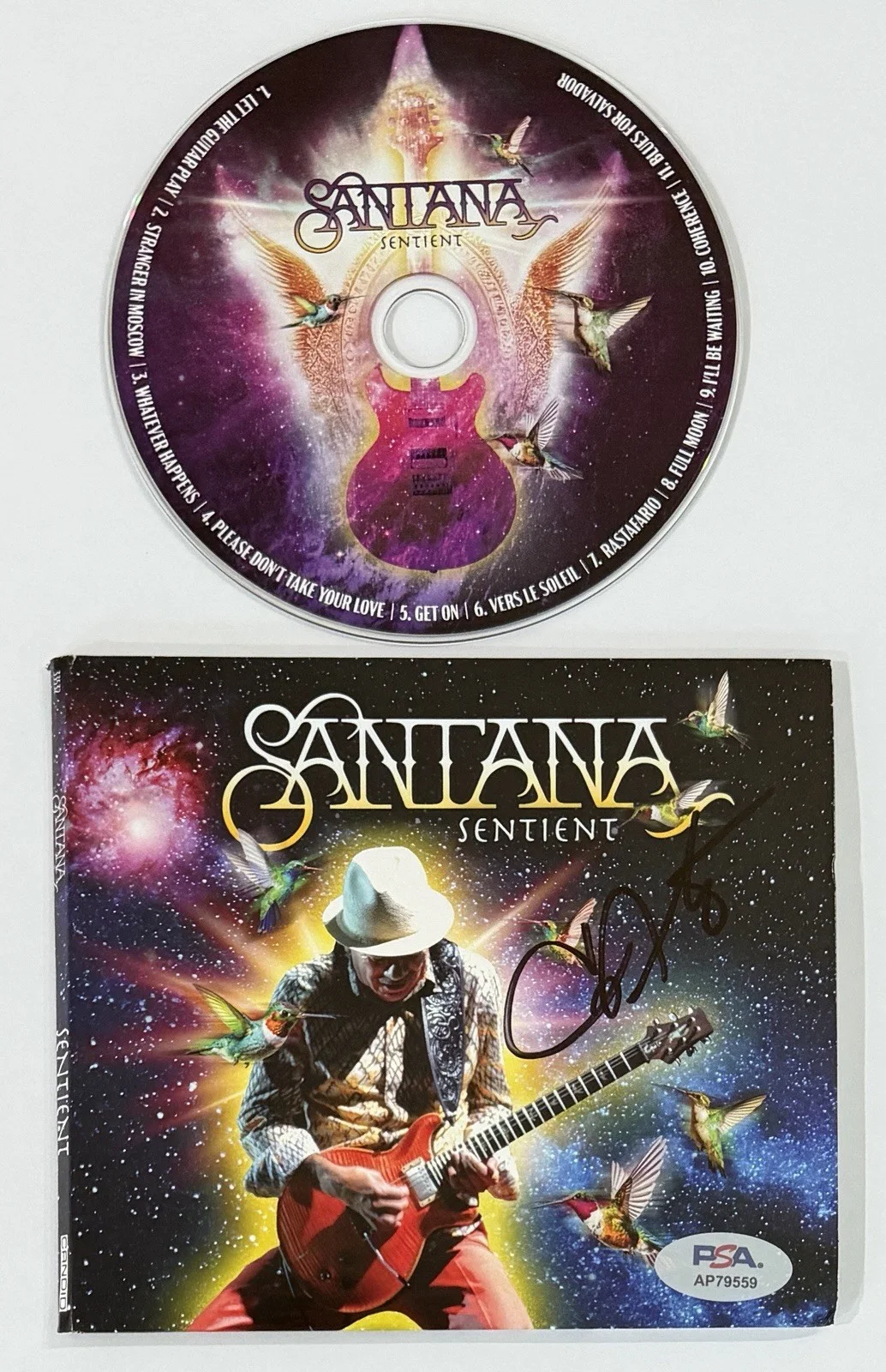 Carlos Santana SIGNED Sentient CD Cover & CD PSA DNA COA Authentic Autograph, изображение 2