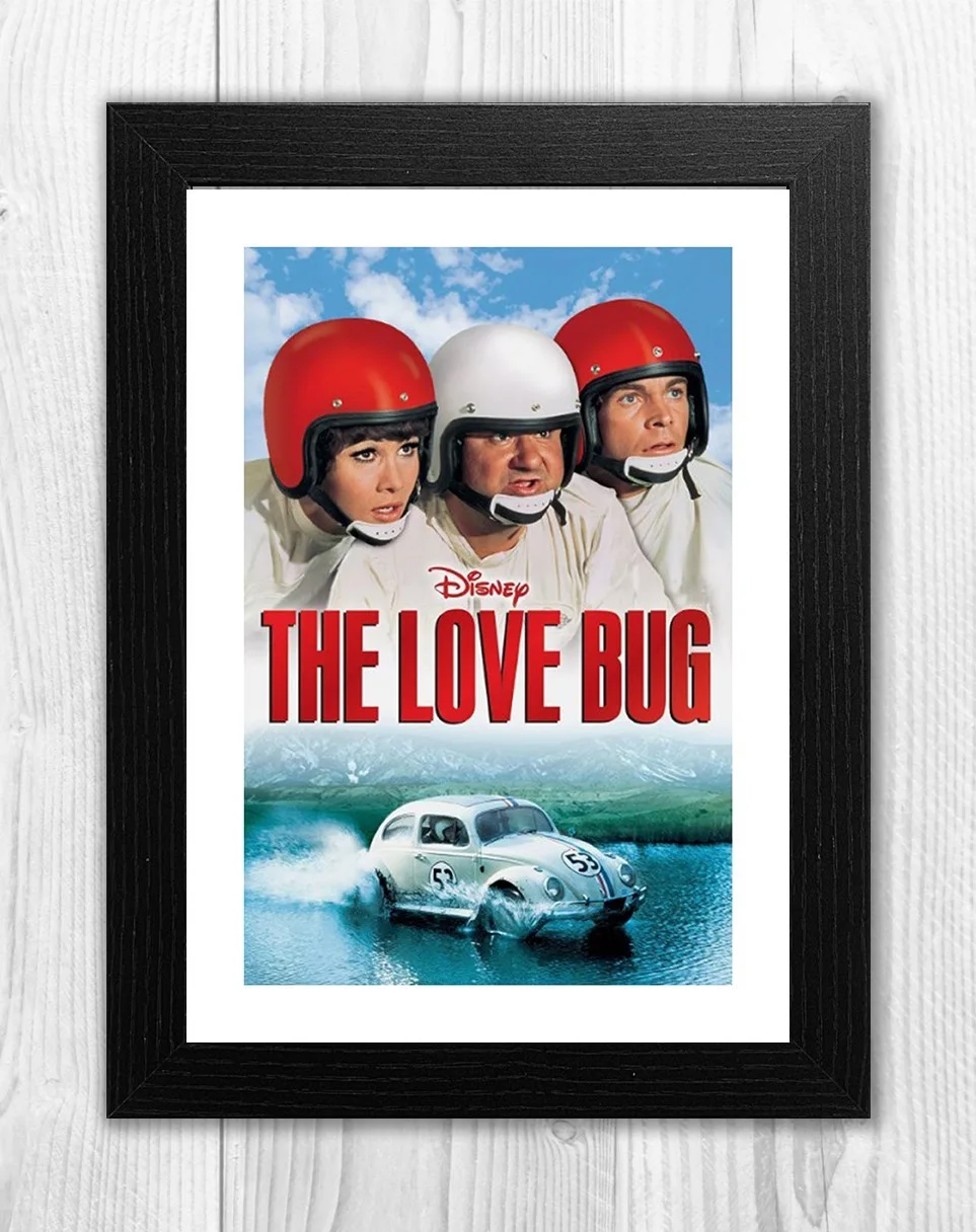 The Love Bug Herbie Film mounted A4 poster with choice of frame, image 2