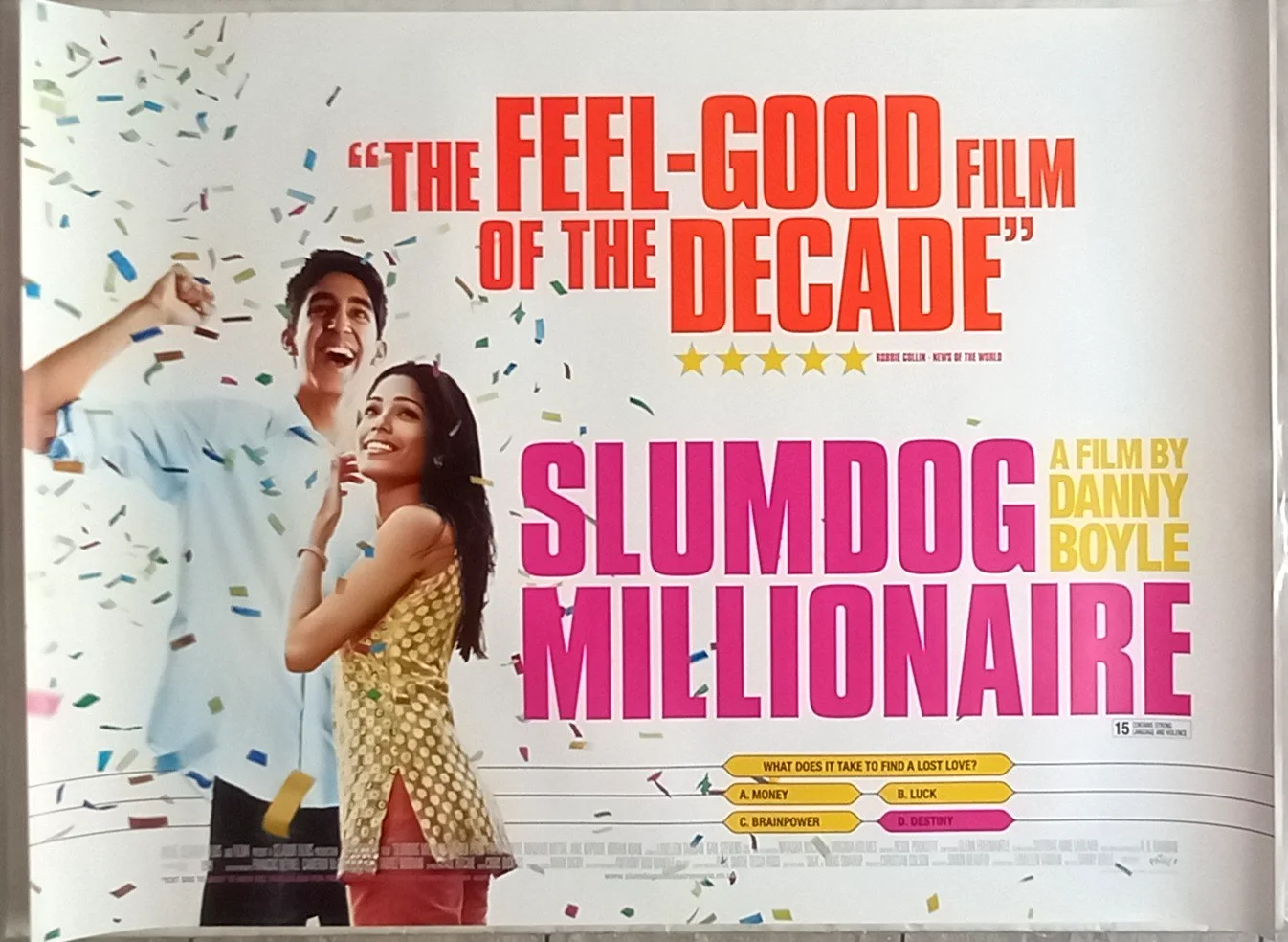 Slumdog Millionaire (2008) D/S UK Quad Poster, Danny Boyle, image 2
