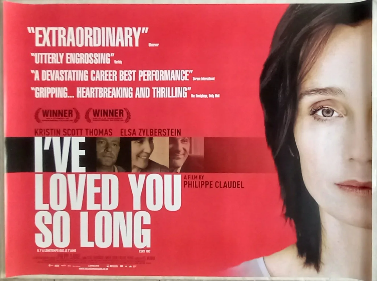I've Loved You So Long (2008) D/S UK Quad Poster, Kristin Scott Thomas, image 2