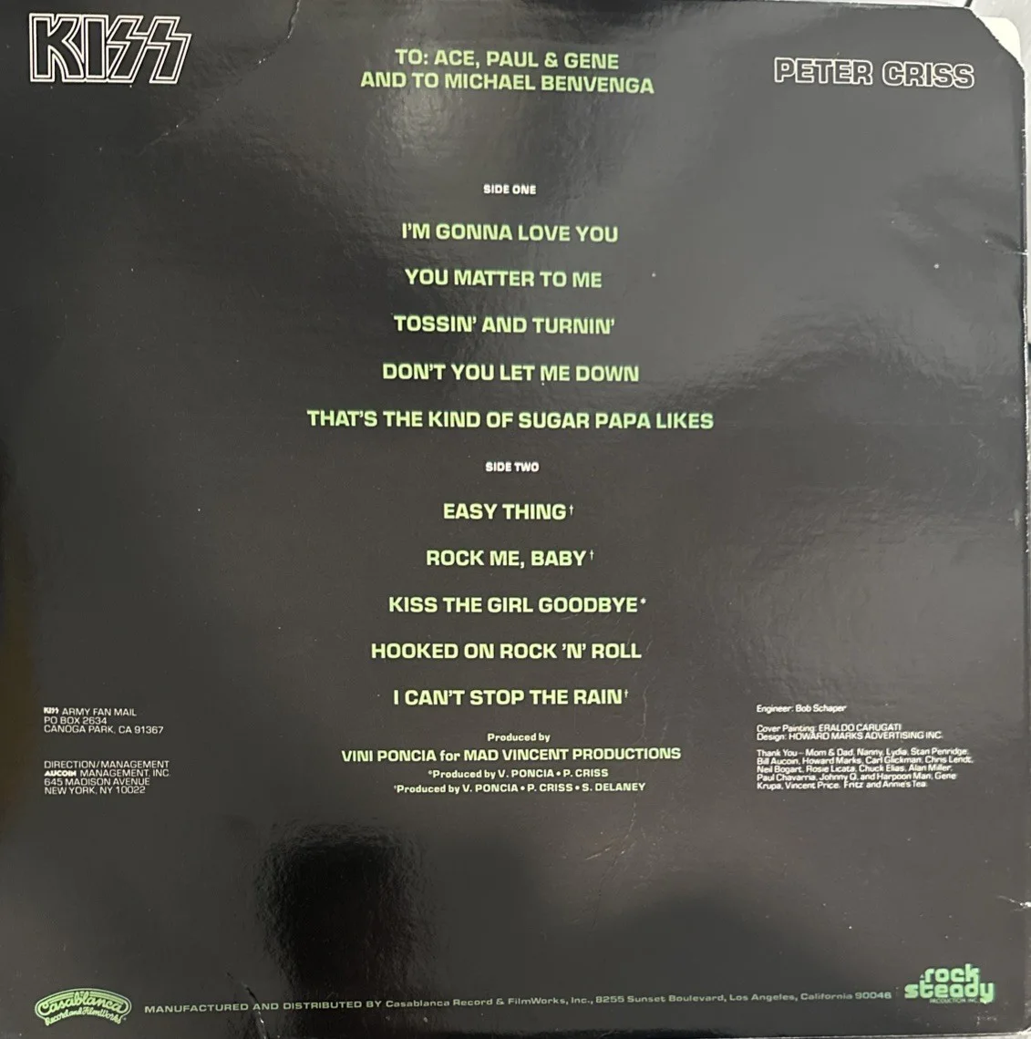 KISS Signed Vinyl Peter Criss Autographed Album Solo Original W All Extras Proof, изображение 3