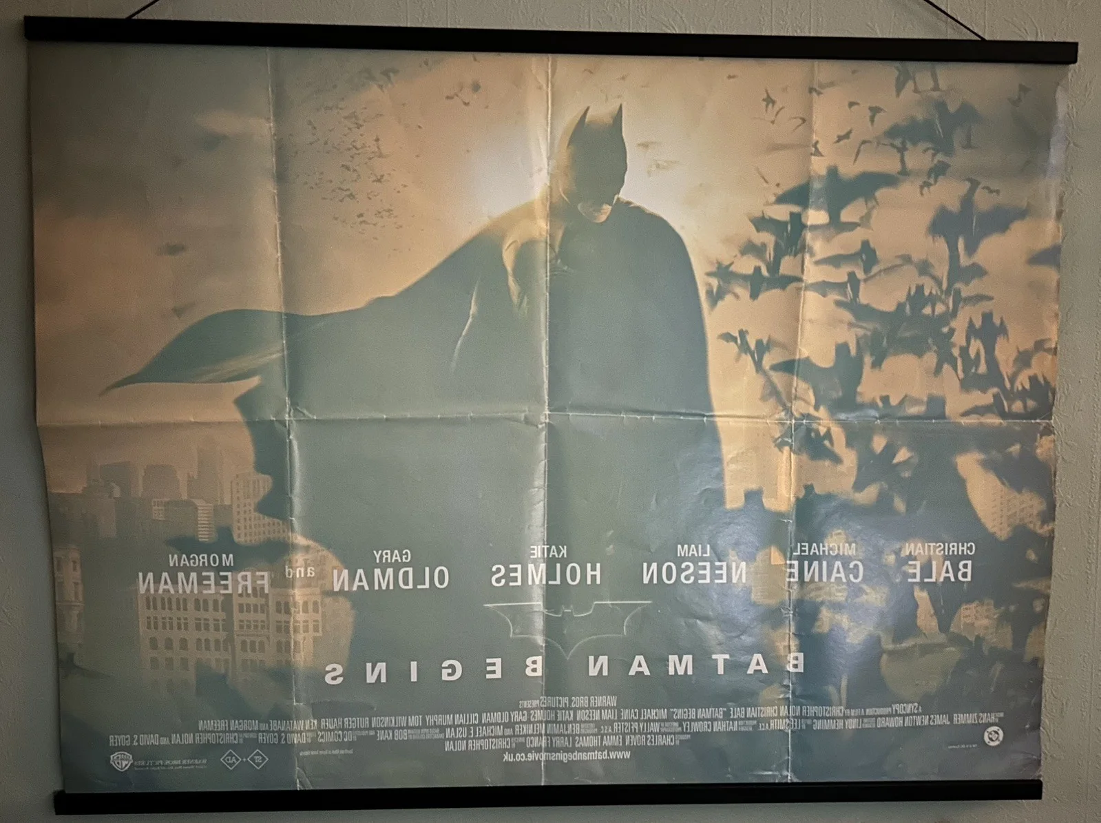 'Batman Begins' Original (2005) UK Quad Poster 30" x 40" Christian Bale Post Inc, image 2