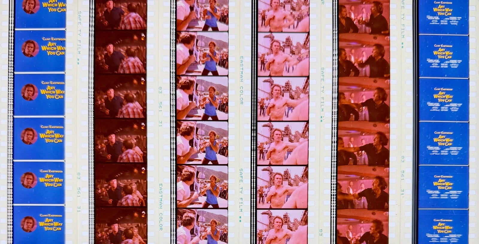 Any Which Way You Can (1980) Very Rare Unmounted Genuine 35mm Film Cells, изображение 3