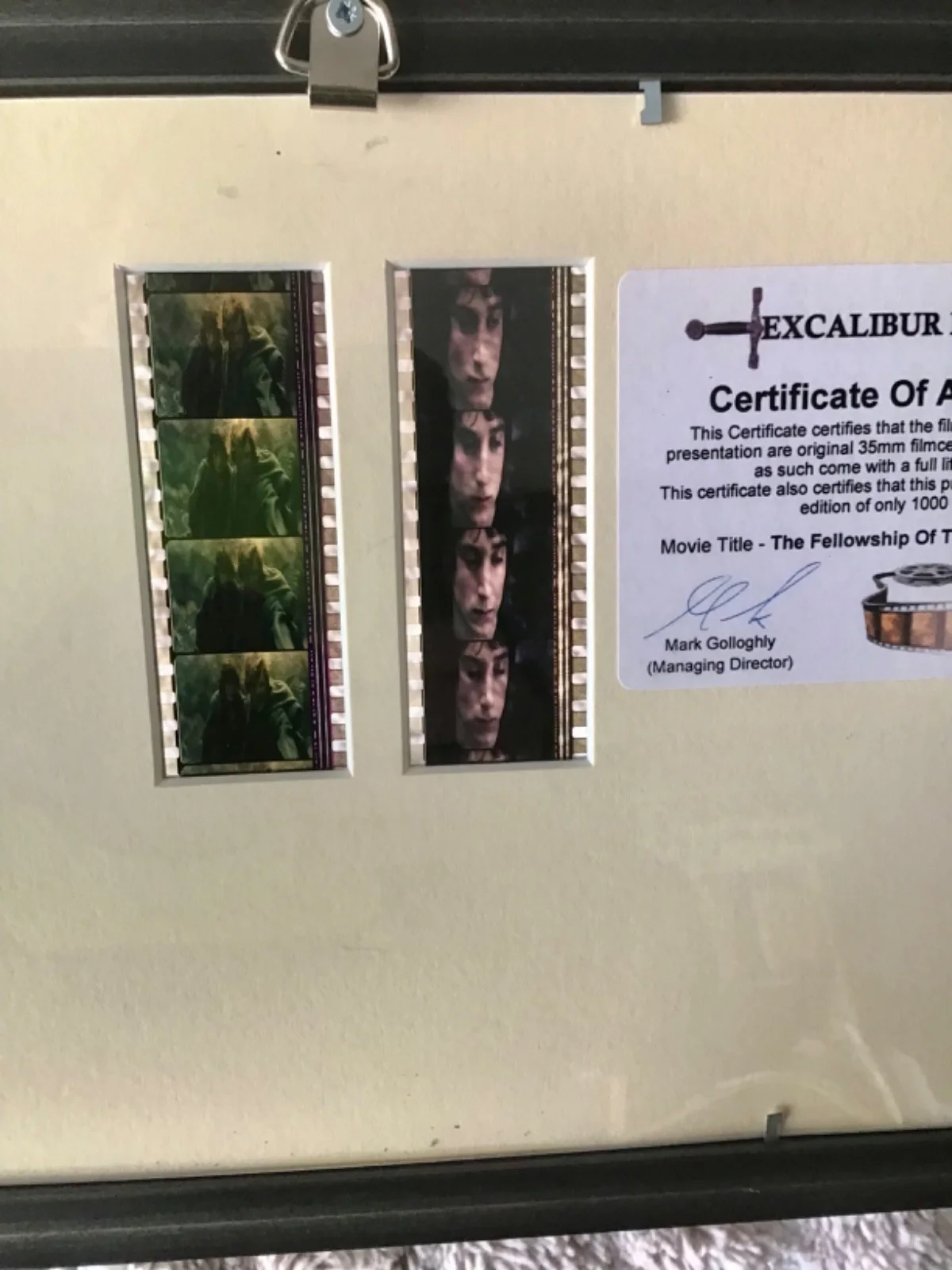 Lord of the Rings 35mm Filmcel 57 0f 1000 Limited Edition Framed, изображение 4