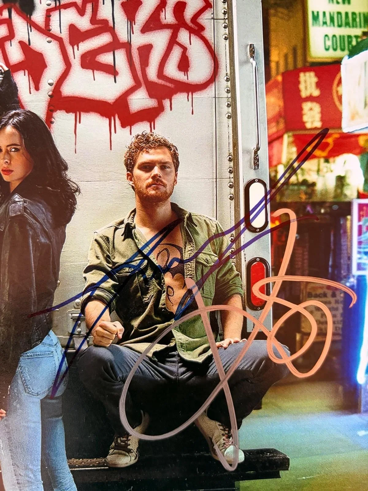 MIKE COLTER CHARLIE COX FINN JONES KRYSTEN RITTER — THE DEFENDERS MARVEL CAST SIGNED AUTO 11X14 PHOTO COLTER COX JONES RITTER PSA, изображение 4