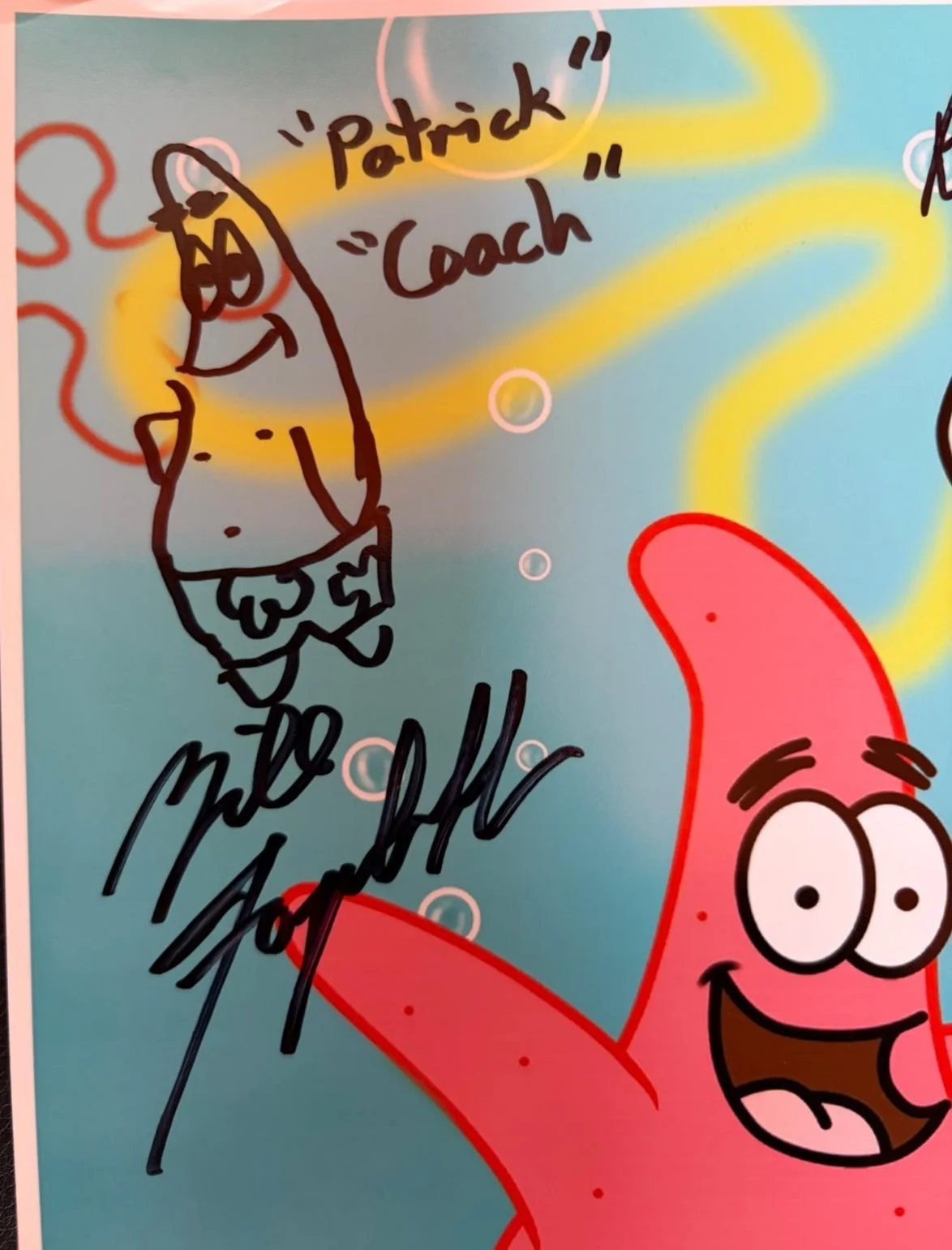 RODGER BUMPASS, BILL FAGERBAKKE, TOM KENNY — SPONGEBOB CAST SIGNED AUTO 11X14 PHOTO SKETCH BUMPASS FAGERBAKKE TOM KENNY PSA, image 2