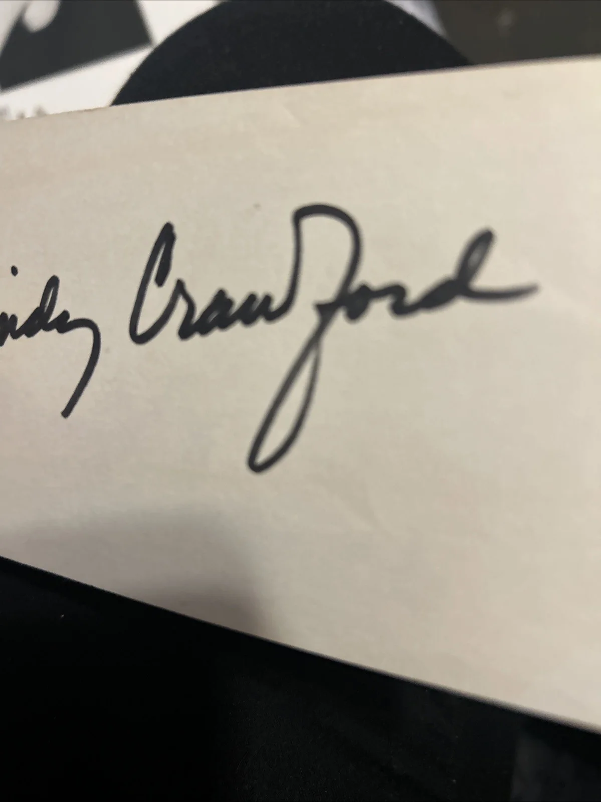 Cindy Crawford — Cindy Crawford 3 X 5 Index Card Signature, image 3