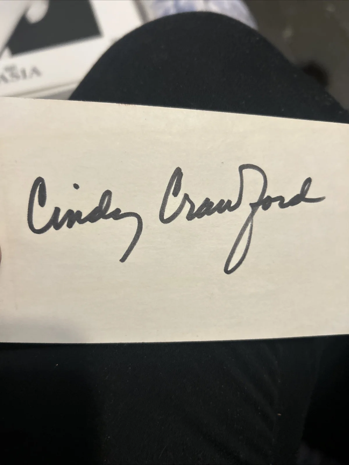 Cindy Crawford — Cindy Crawford 3 X 5 Index Card Signature, image 4