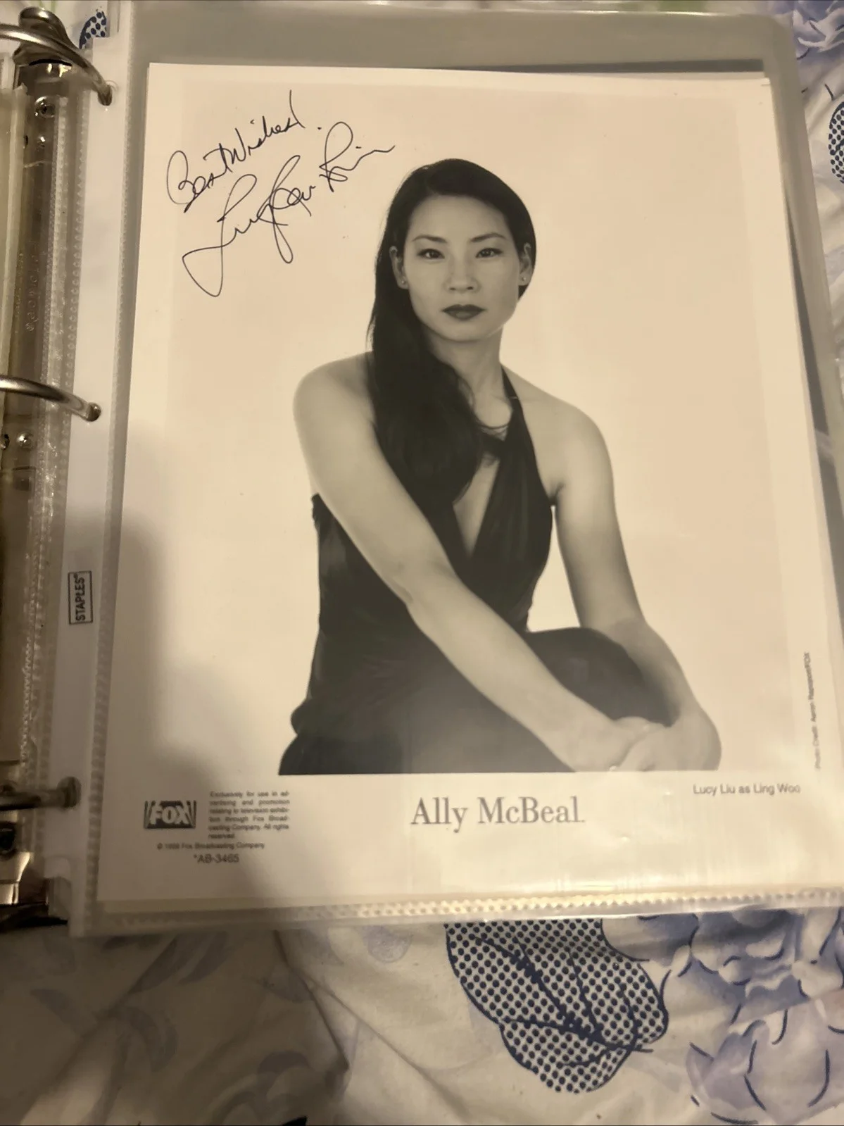 Lucy Liu — Lucy Liu Autographed 8 X 10 Black-And-White Photo Ally Mcbeal