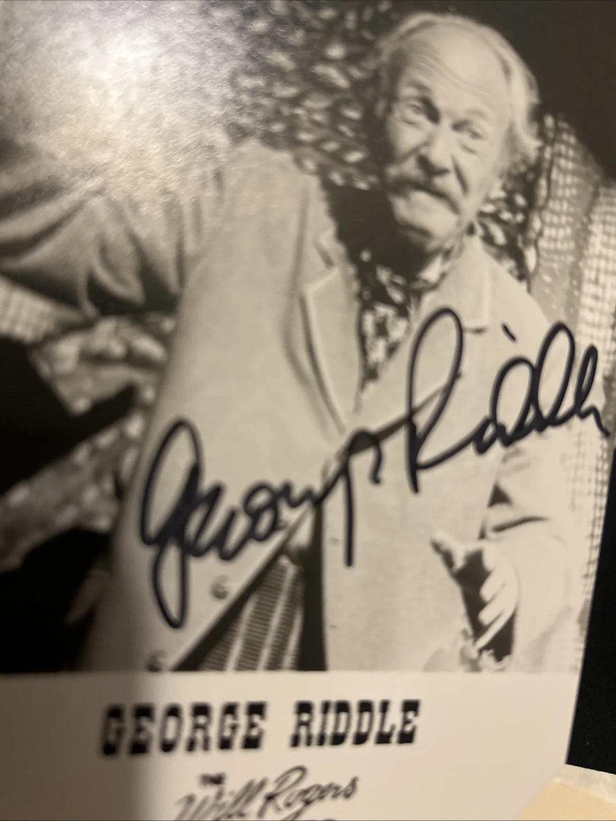 George Riddle — George Riddle 4 X 6 Autographed Black And White Photo Will Rogers Follies, image 2
