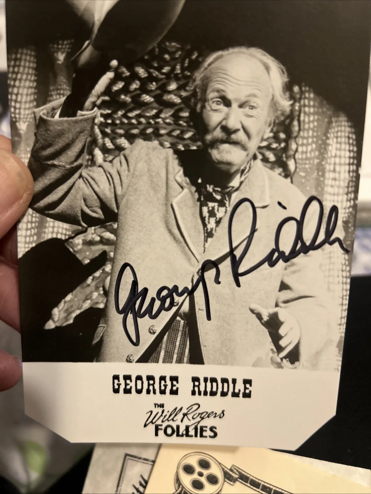 George Riddle — George Riddle 4 X 6 Autographed Black And White Photo Will Rogers Follies, image 3