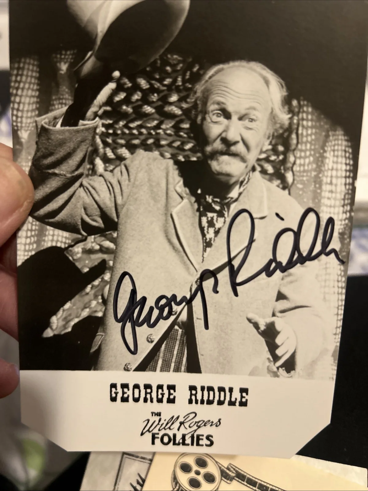 George Riddle — George Riddle 4 X 6 Autographed Black And White Photo Will Rogers Follies, image 4