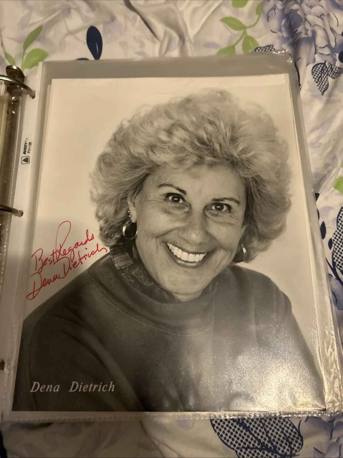 Dena Dietrich — Dena Dietrich Autographed 8 X 10 Black-And-White Photo Signed In Red Ink, image 2