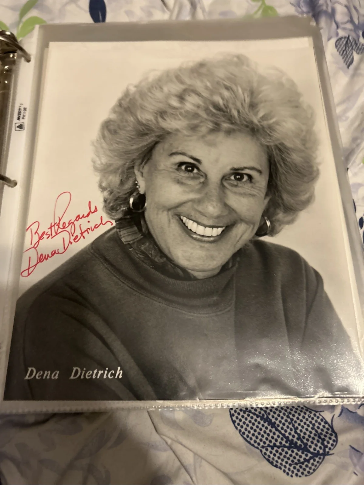 Dena Dietrich — Dena Dietrich Autographed 8 X 10 Black-And-White Photo Signed In Red Ink, image 4