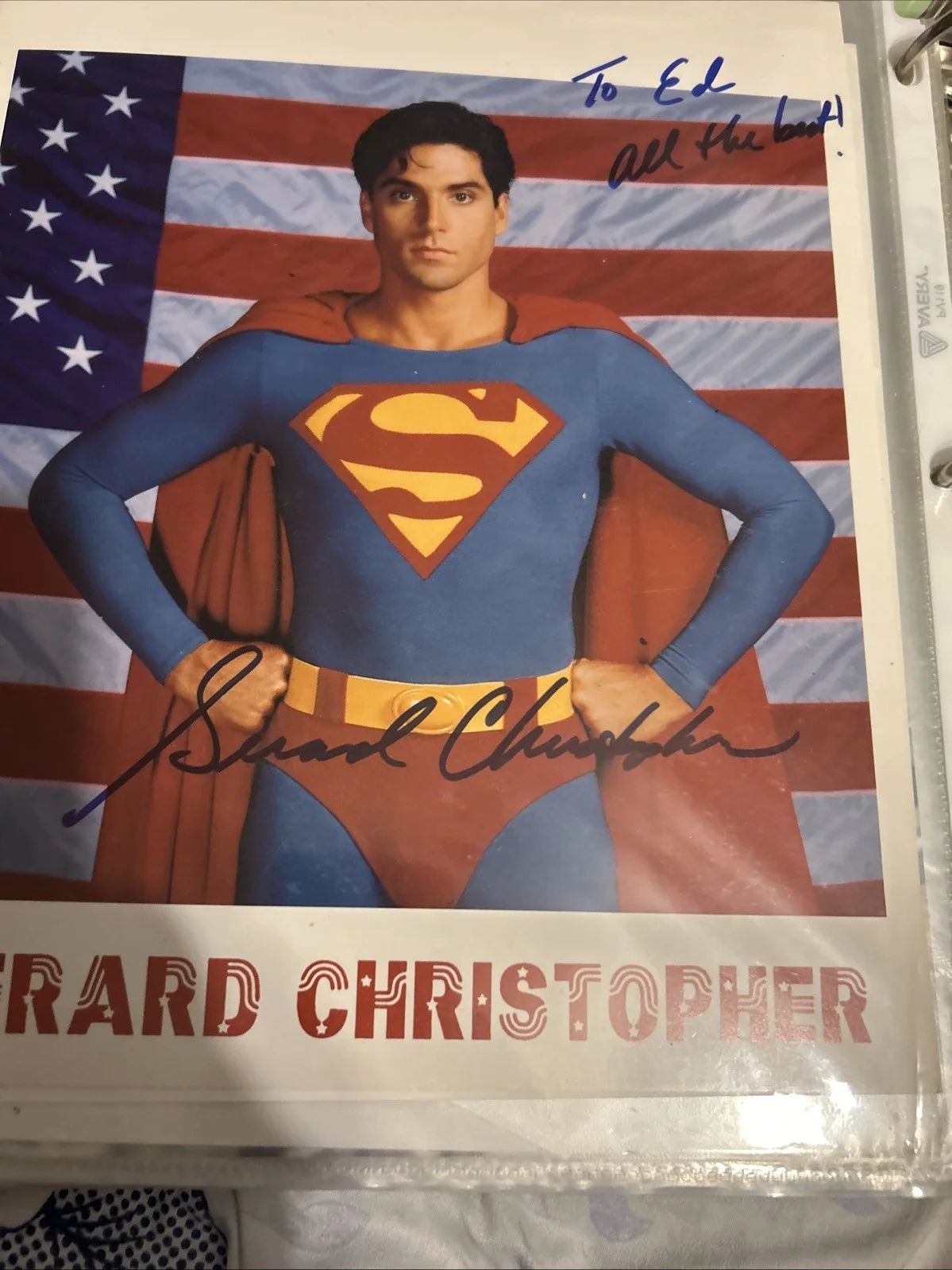 Gerard Christopher — Gerard Christopher Autograph Photo Superman 8 X 10 Color, image 3