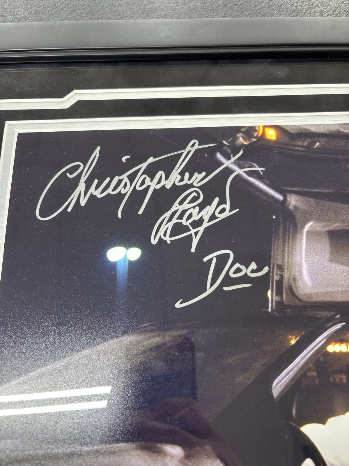 Michael J Fox — Michael J. Fox Christopher Lloyd Auto Back to the Future 16x20 Framed Photo COA, image 2