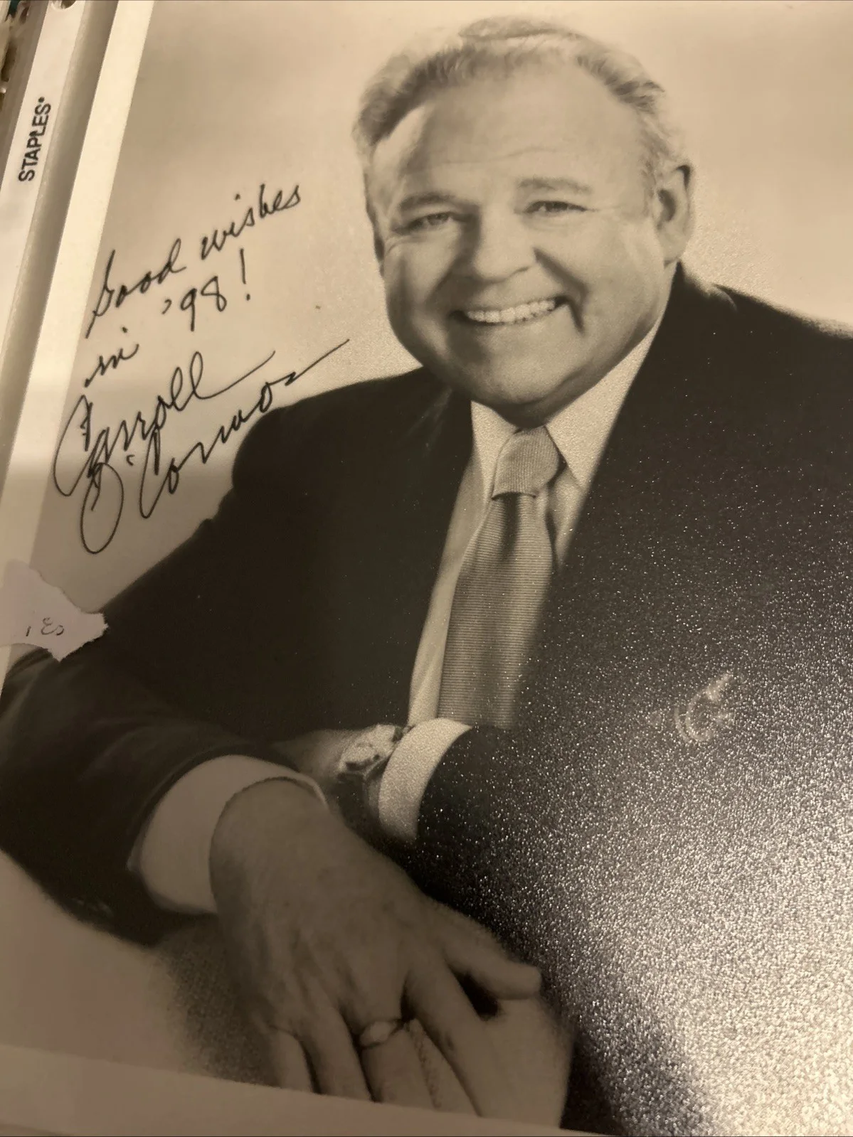 Carroll O’connor — Carroll O’Connor Autographed 8 X 10 Black-And-White Photo, изображение 4