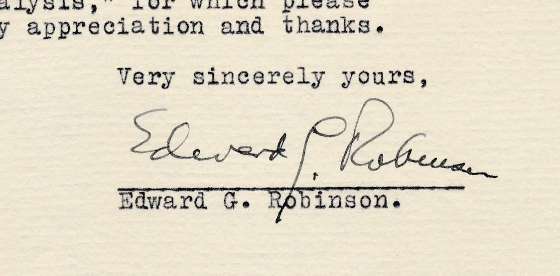 Edward G. Robinson - 1942 TLS to The March of Dimes - Autograph w/ Photo, изображение 3