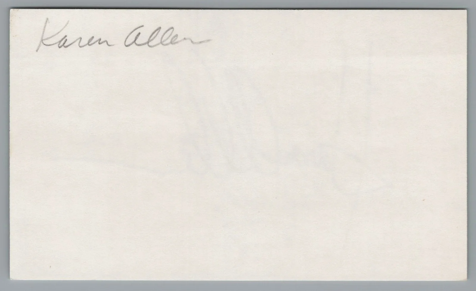 Karen Allen — Karen Allen Signed 3x5 Index Card Raiders Of The Lost Ark Autographed, изображение 2