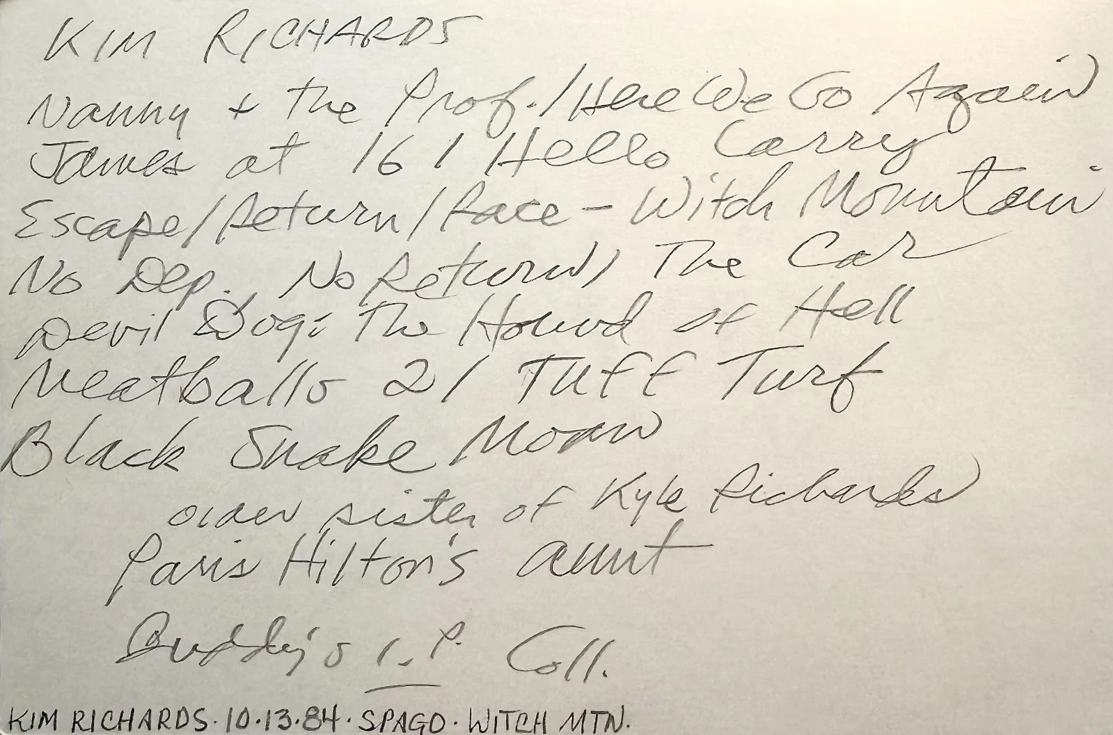 Kim Richards — KIM RICHARDS Autograph Signed 4x6 INDEX CARD Escape to Witch Mountain HOUSEWIVES, image 4