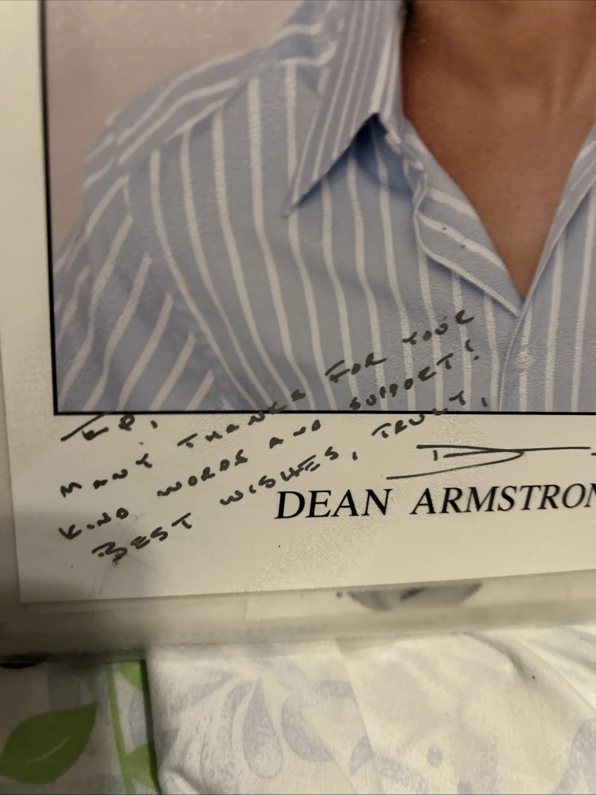 Dean Armstrong — Dean Armstrong Autographed 8 X 10 Color Photo Authentic, image 2