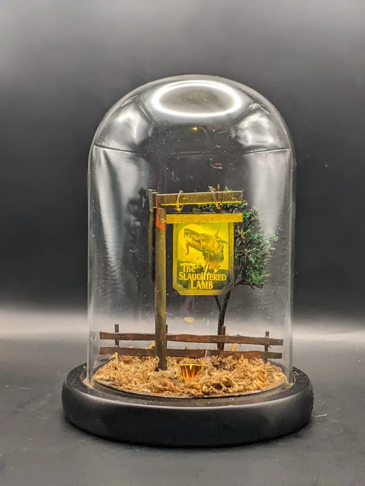 American Werewolf in London Diorama – Handmade Slaughtered Lamb Sign Mini Scene, image 4