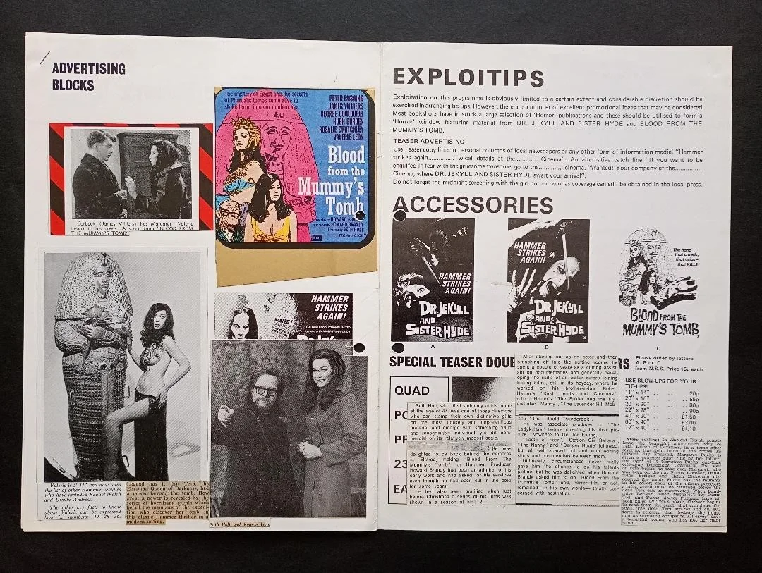 DR. JEKYLL & SISTER HYDE / BLOOD FROM THE MUMMY'S TOMB pressbook, image 3